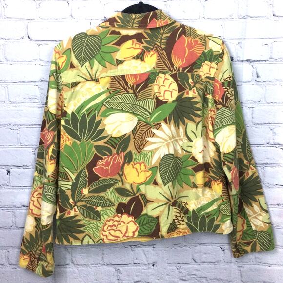 Coldwater Creek Cottagecore Floral Collared Nature Lightweight Cropped Jacket S - Picture 3 of 13